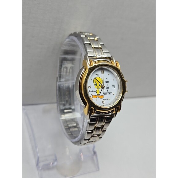 Armitron Tweety Bird 1994 Two Tone Date Quartz Watch Looney Tunes New Battery - Picture 3 of 10
